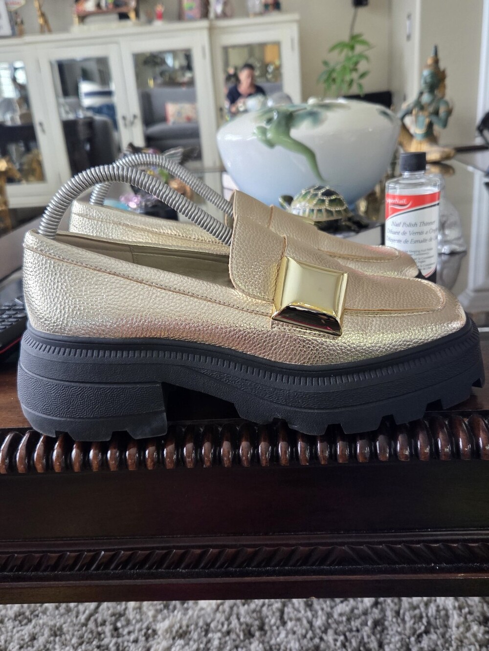 Katy Perry Collections Metallic Gold Chunky Platform Loafers